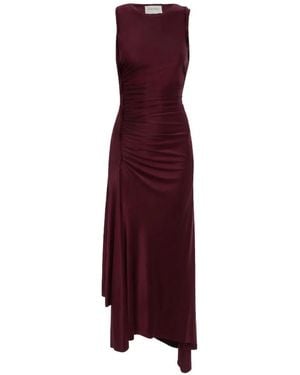 Victoria Beckham Sylvie Ruched Midi Dress - Purple