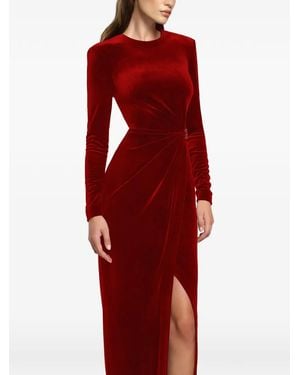 Cristallini Vera Gathered-Detail Fitted Maxi Dress