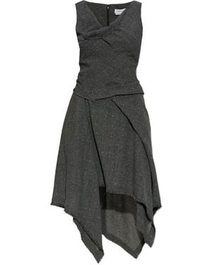 McQueen Sleeveless Asymmetrical Dress - Grey