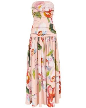 Acler Nershall Floral Strapless Maxi Dress - White