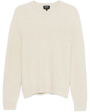 A.P.C. Ribbed Crew-Neck Sweater - White