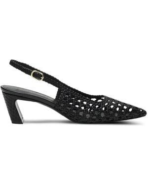 Stuart Weitzman Stassi Woven Slingback Court Shoes - White