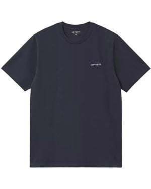 Carhartt Script-Embroidered T-Shirt - Blue