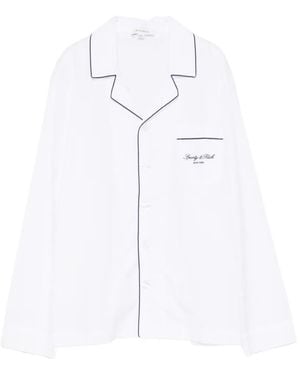 Sporty & Rich Piping-Detail Shirt - White