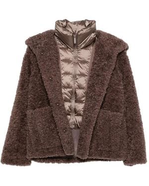 Bomboogie Hooded Teddy-Texture Jacket - Brown