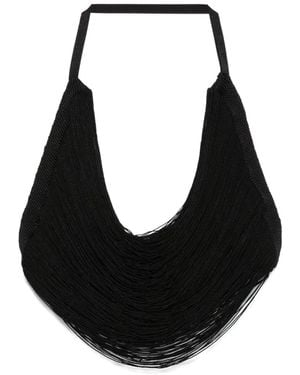 The Attico Multi-Strings Crop Top - Black
