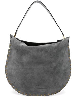 Isabel Marant Oskan studded suede shoulder bag - Schwarz