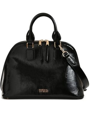 Essentiel Antwerp Patent-Effect Karla Shoulder Bag - Black