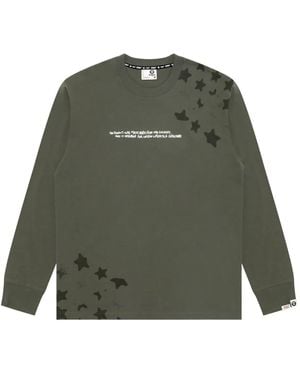 Aape By A Bathing Ape Star Camouflage Long-Sleeved Sweatshirt - Green