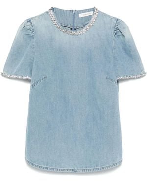 Zimmermann Blusa Crush Denim