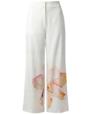 Toccin Pantalon Gaia Évasé À Fleurs - White