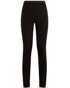 Moschino Monogram-Pattern Leggings - Black