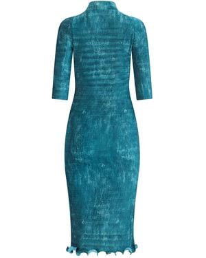 Fendi Midikleid mit Falten - Blau