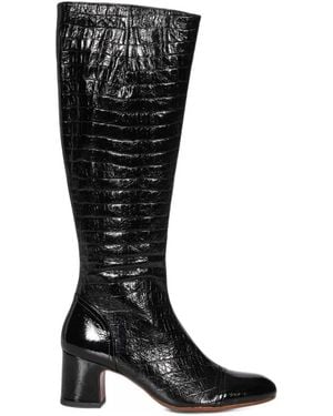 Chie Mihara Nishawa Croc-Effect Leather Boots - Black