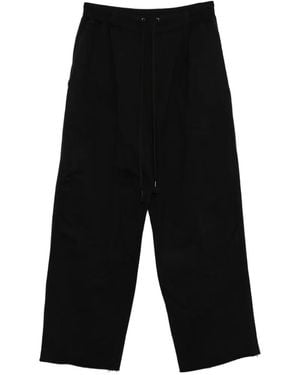 The Viridi-anne Pantalon À Lien De Resserrage Et Bords Francs - Black