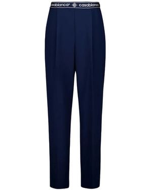 CASABLANCA Logo Tailored Trousers - Blue