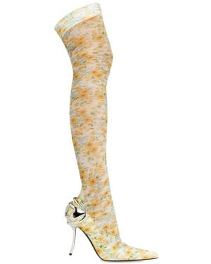 DIESEL D-Ten&Half Floral-Pattern Sock Boots - Metallic