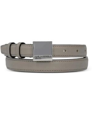 KARL LAGERFELD Square Buckle Belt - Grey