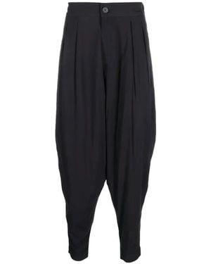 Tessitura Low-Crotch Tapered Trousers - Black