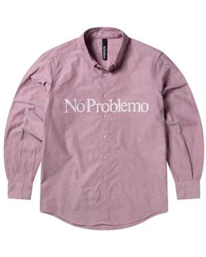 No Problemo Logo-Detail Shirt - Purple