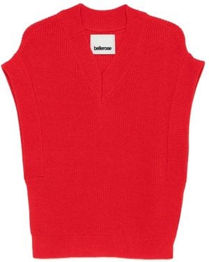 Bellerose Vネック トップ - レッド