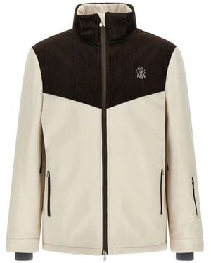 Brunello Cucinelli Embroidered-logo Jacket - Black