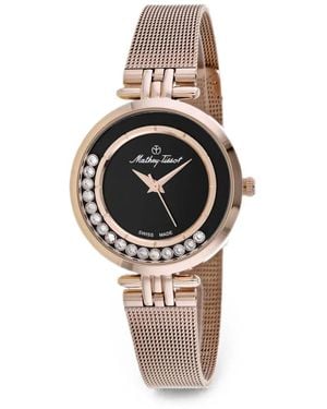 Mathey-Tissot Fleury Xvi Crystal-Embellished 32Mm Watch - Black