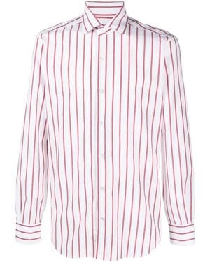 Barba Napoli Stripe-Print Cotton Shirt - Pink