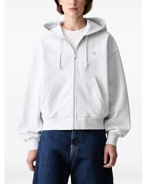 Carhartt Logo-Embroidered Zip-Up Hoodie - White