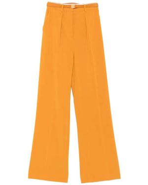 Elisabetta Franchi Belted Pleated-Detail Trousers - Orange