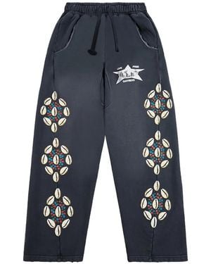Barriers Graphic-Print Track Trousers - Blue