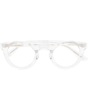 Lesca Pica Tortoise Round-Frame Glasses - White