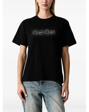 KARL LAGERFELD Rhinestone-Embellished T-Shirt - Black
