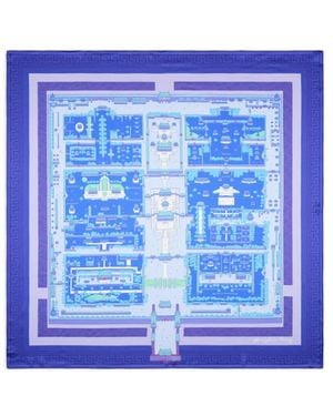 Shanghai Tang Foulard Double Happiness Con Stampa - Blu