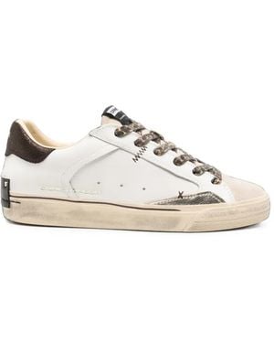 Crime London Deconstructed Distressed-Effect Leopard-Print Sneakers - White