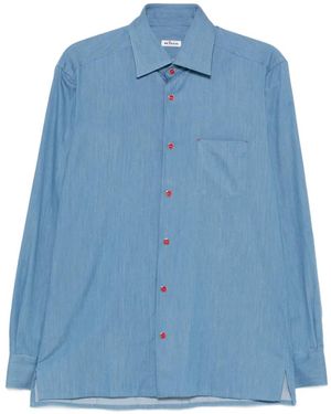 Kiton Patch-Pocket Snap-Button Shirt - Blue