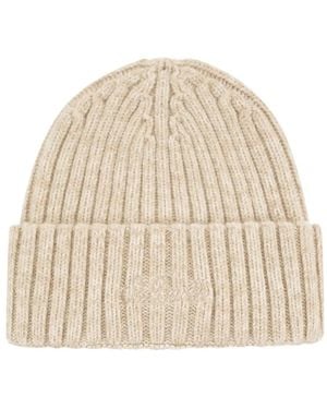 MC2 Saint Barth Wengen Logo-Embroidery Beanie Hat - Natural