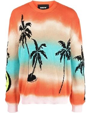Barrow Pullover Mit Palmen-Print - Blau