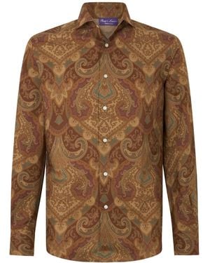 Ralph Lauren Camicia Con Stampa - Marrone