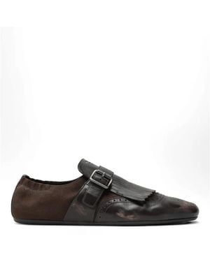 Prada Fringed Buckle Monk Shoes - White