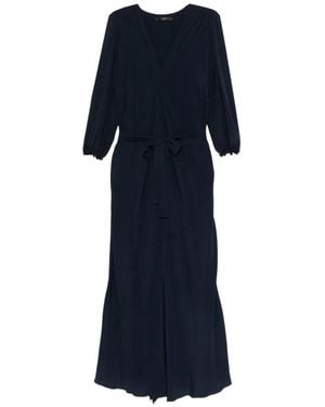 Seventy V-Neck Tie-Waist Dress - Blue