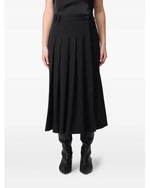 Liviana Conti Pleated Belt Long Skirt - ブラック