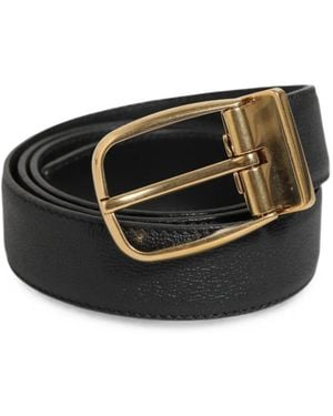 Dolce & Gabbana Logo-Buckle Leather Belt - Black