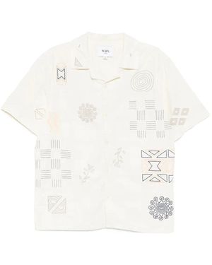Wax London Ecru Doodle エンブロイダリーシャツ - ホワイト
