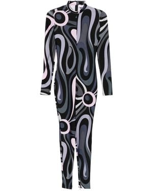 PUCCI High Neck Abstract-Print Jumpsuit - Black