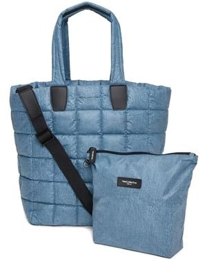 VEE COLLECTIVE Quilted denim tote bag - Azul