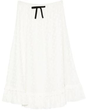 Alessandra Rich Jacquard-Midirock mit Blumenmuster - Weiß