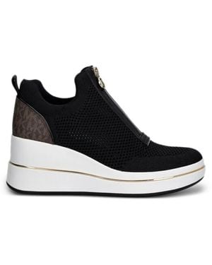 MICHAEL Michael Kors Emmy Zip Monogram Trainers - Black