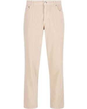 Brunello Cucinelli Corduroy Five-Pocket Trousers - Natural