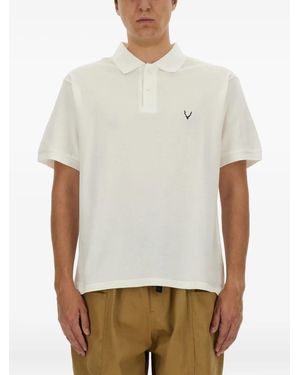 South2 West8 Embroidered polo shirt - Weiß